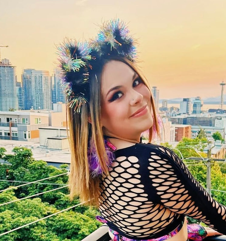 Mixed Tinsel/Fluff Kitty Ears