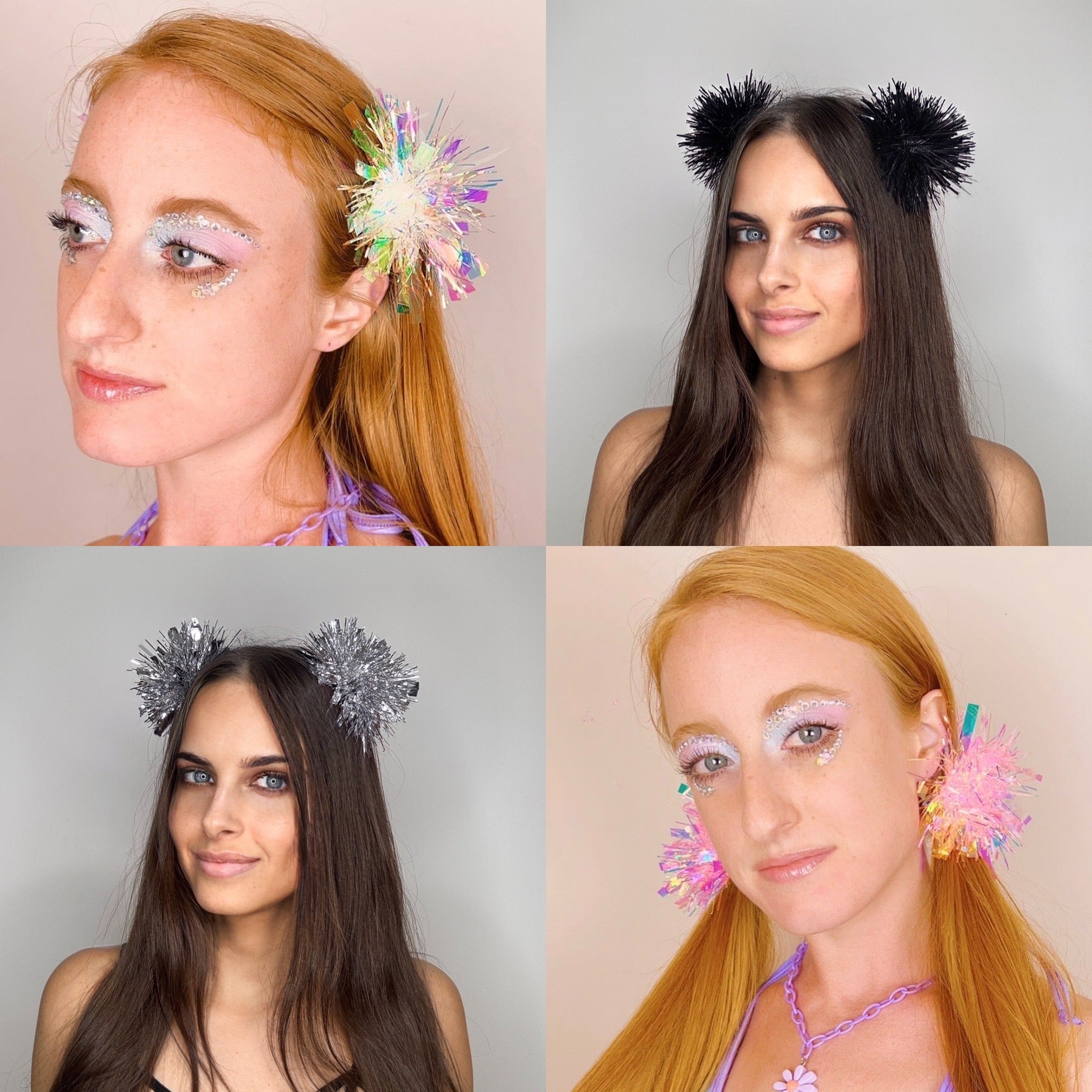 Tinsel Hair Clips