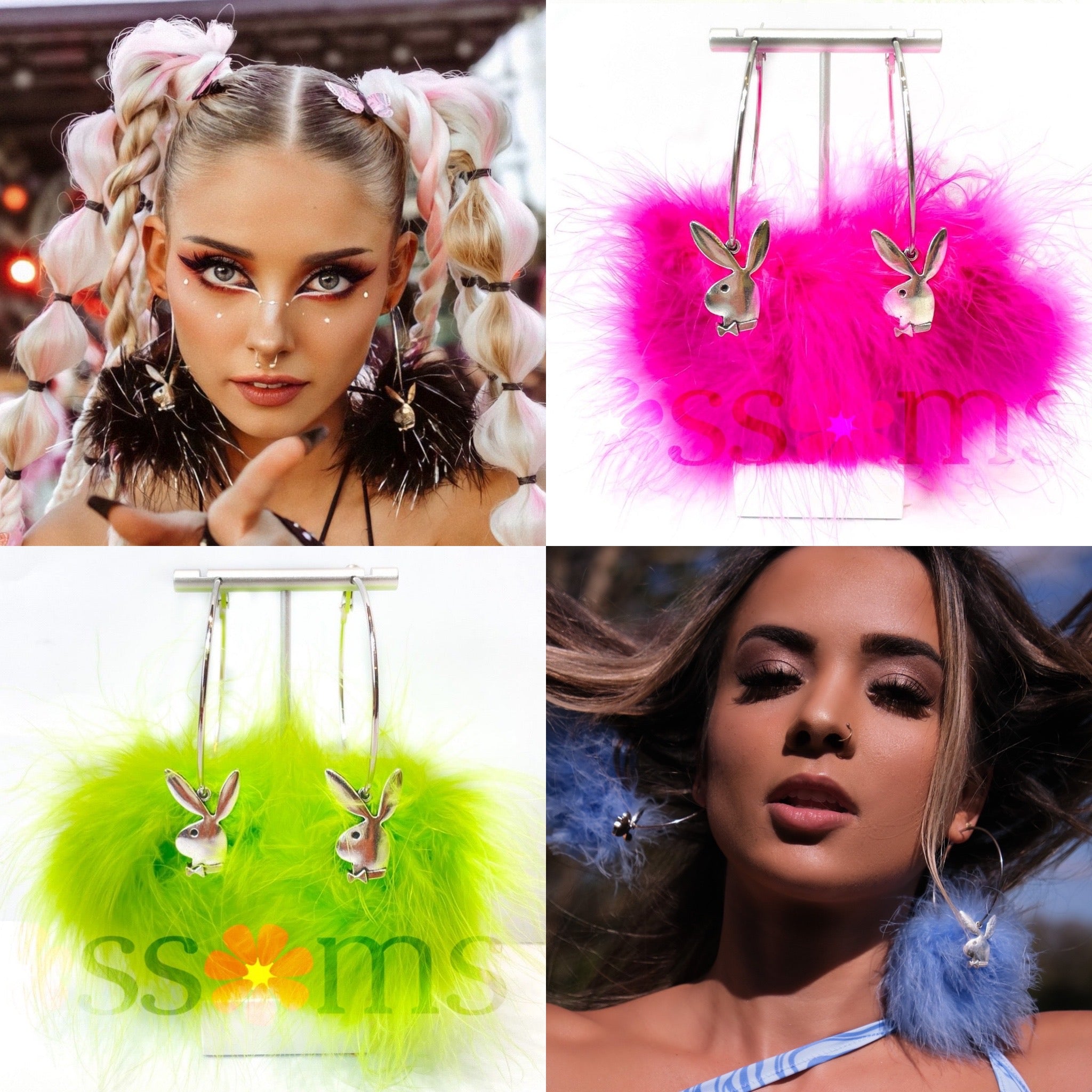 Bunny Fluff Hoops (choose Fluff color)