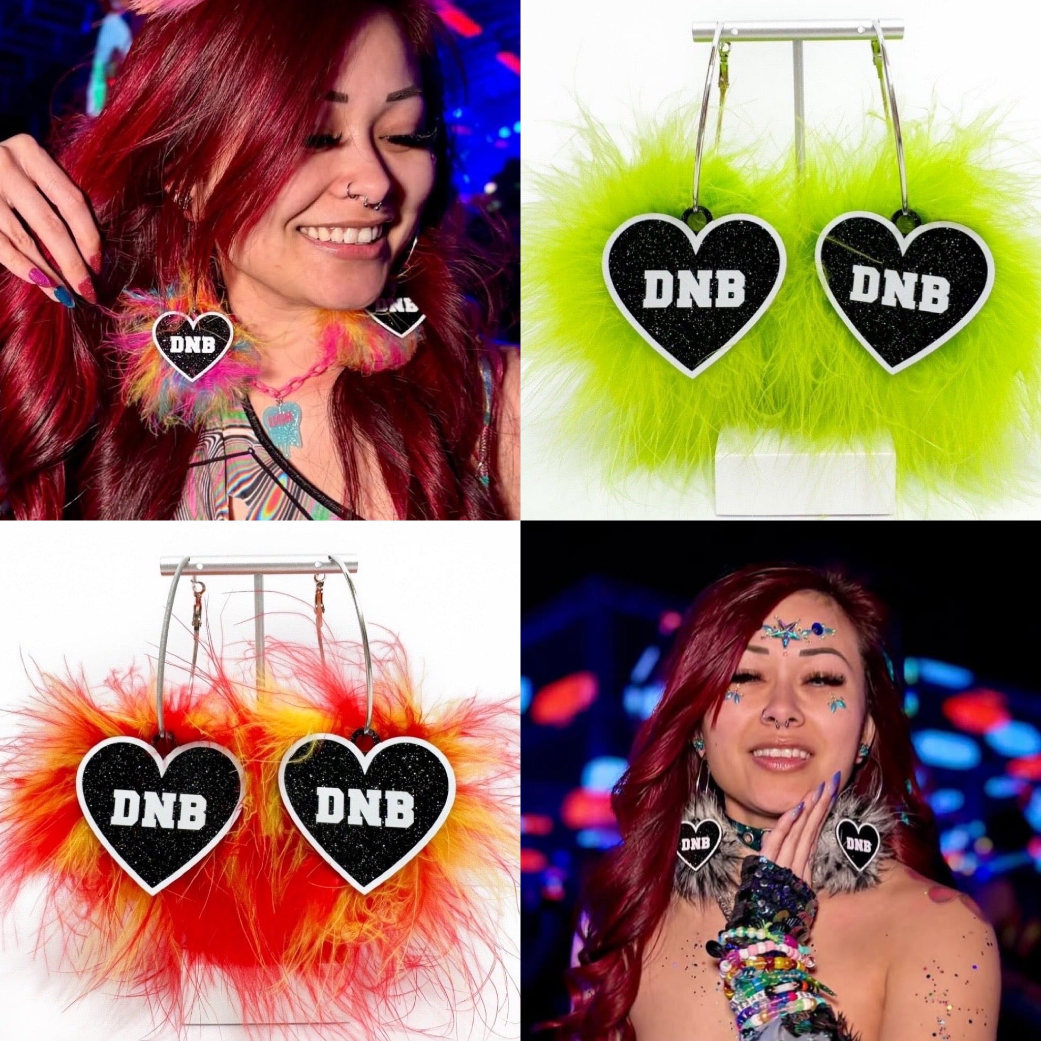 Drum N Bass Fluff Hoops/Charms (choose Fluff color)
