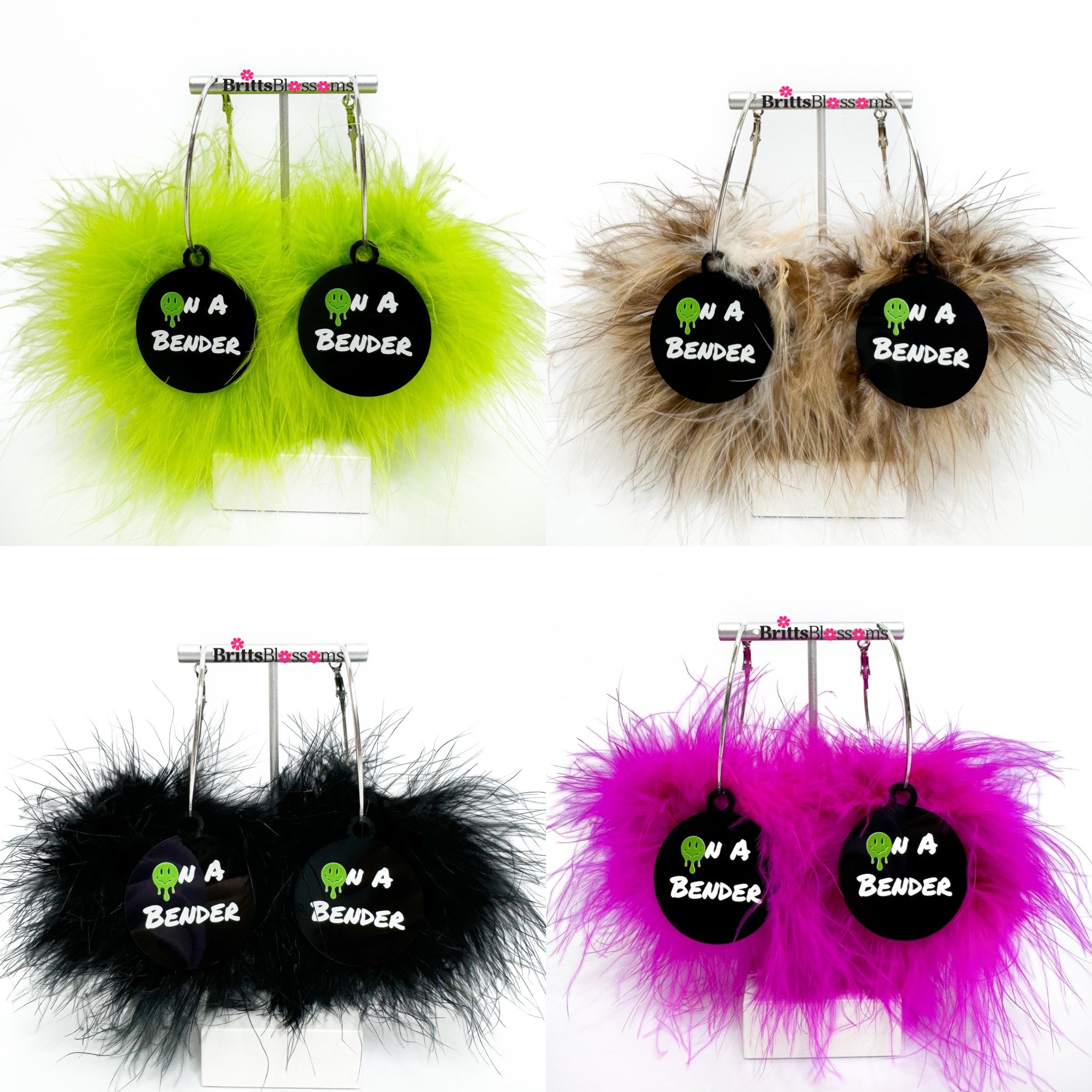 On A Bender Fluff Hoops/Charms (choose Fluff color)