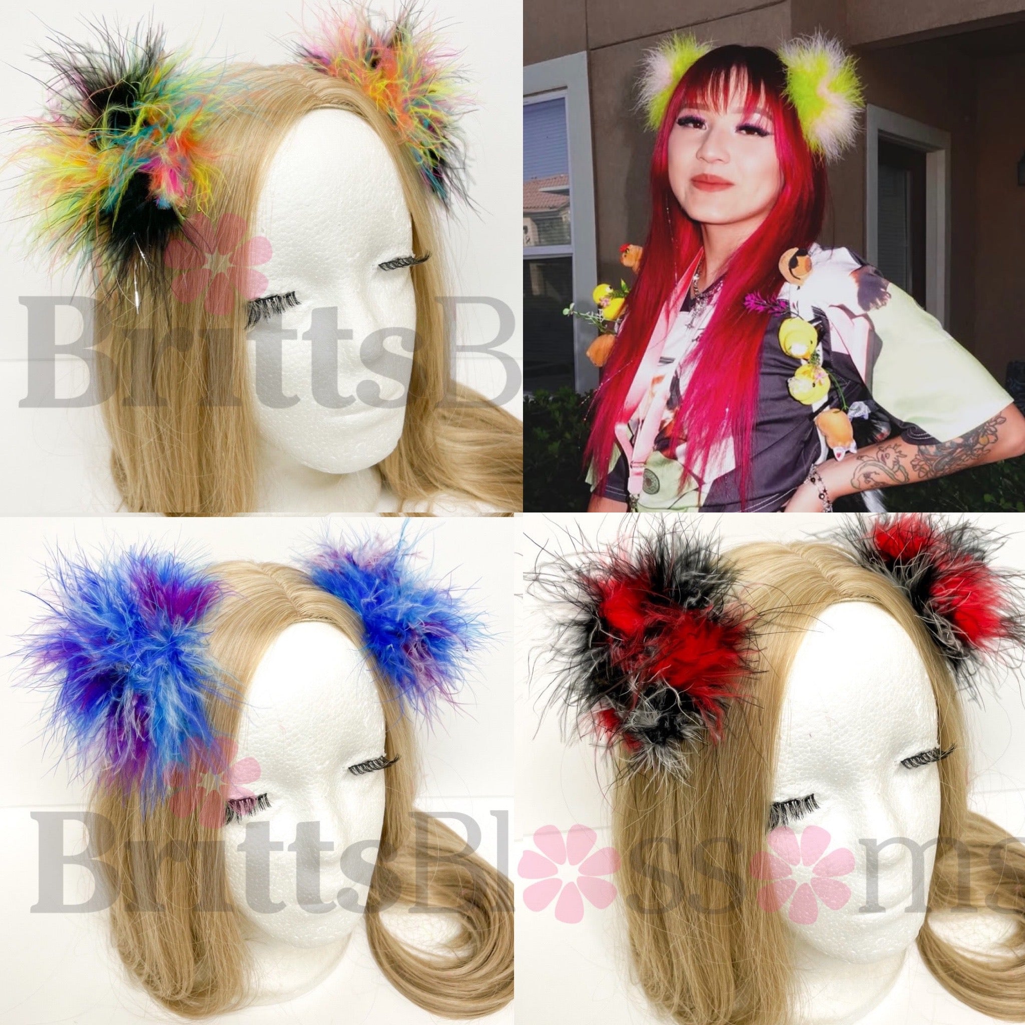 Mixed Fluff Hair Clips