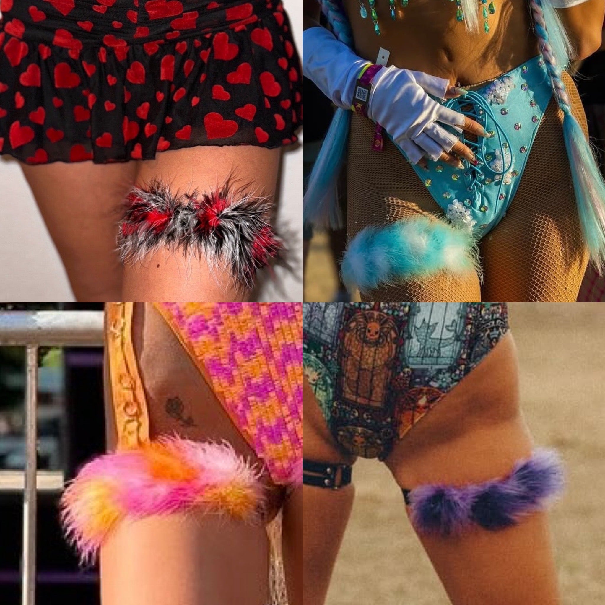 Mixed Fluff Leg Garter