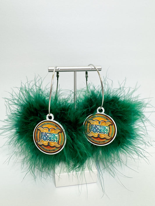 Electric Forest Hunter Green Fluff Hoops