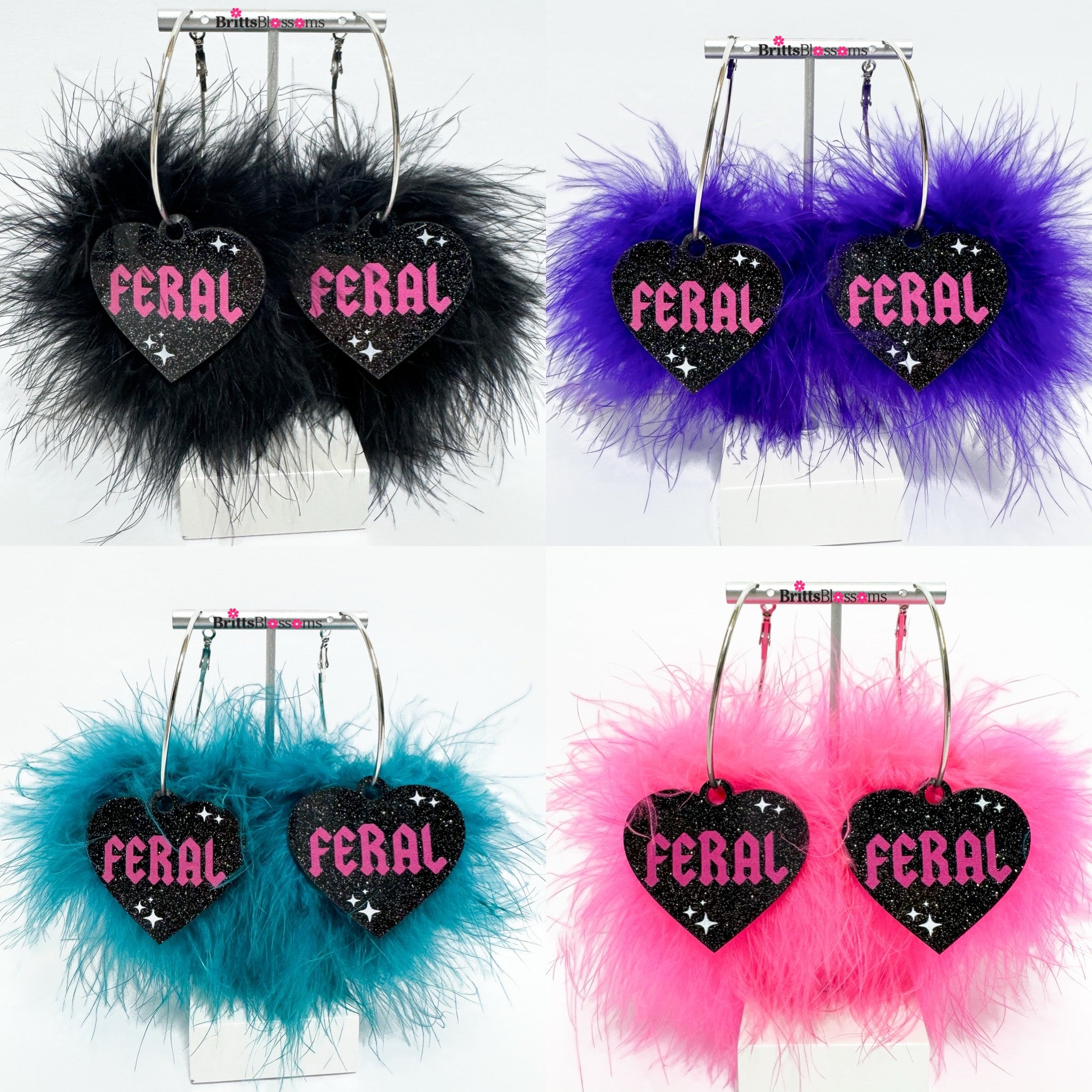 Feral Fluff Hoops/Charms (choose fluff color)