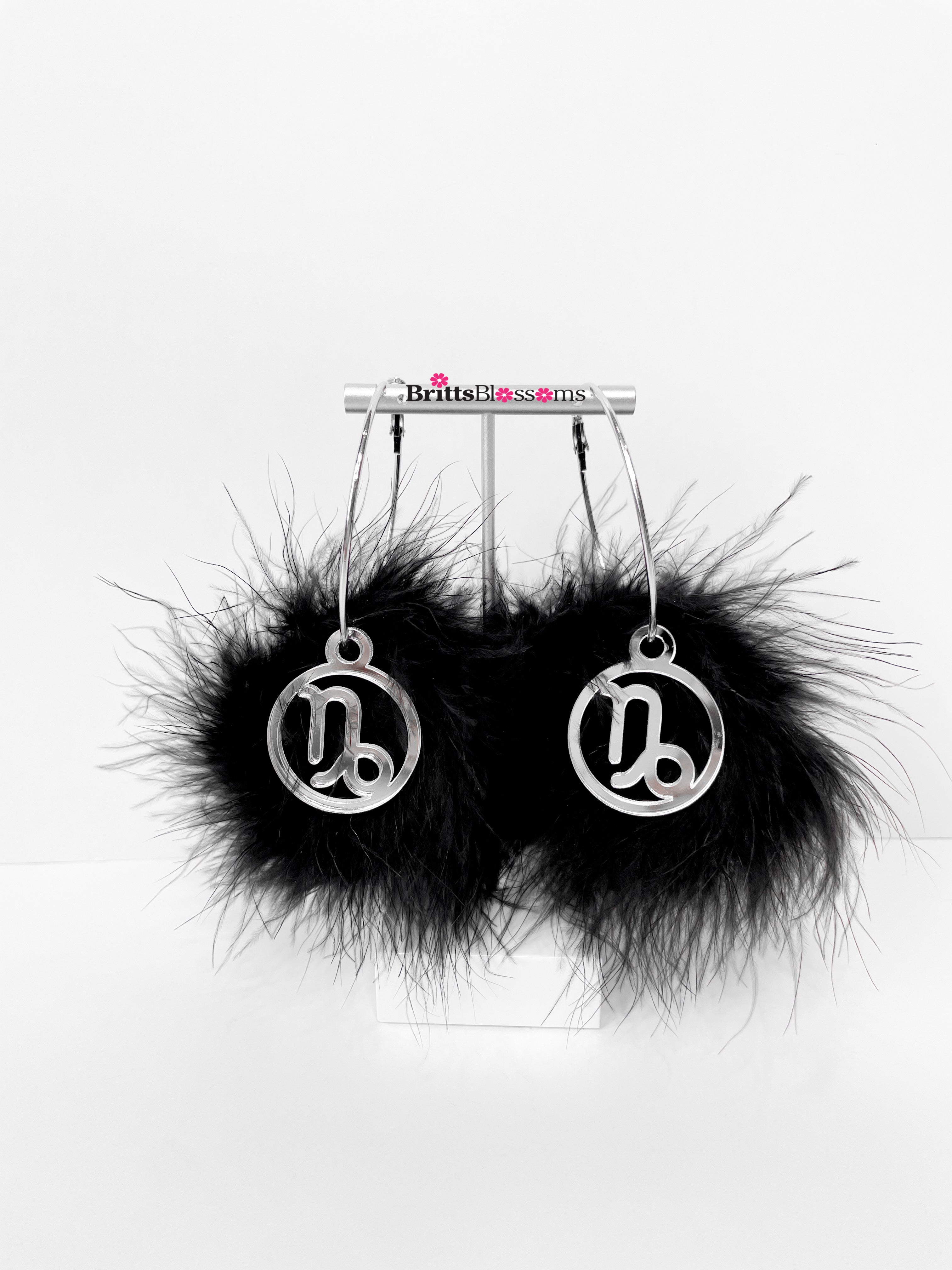 Zodiac Hoops (choose fluff color)