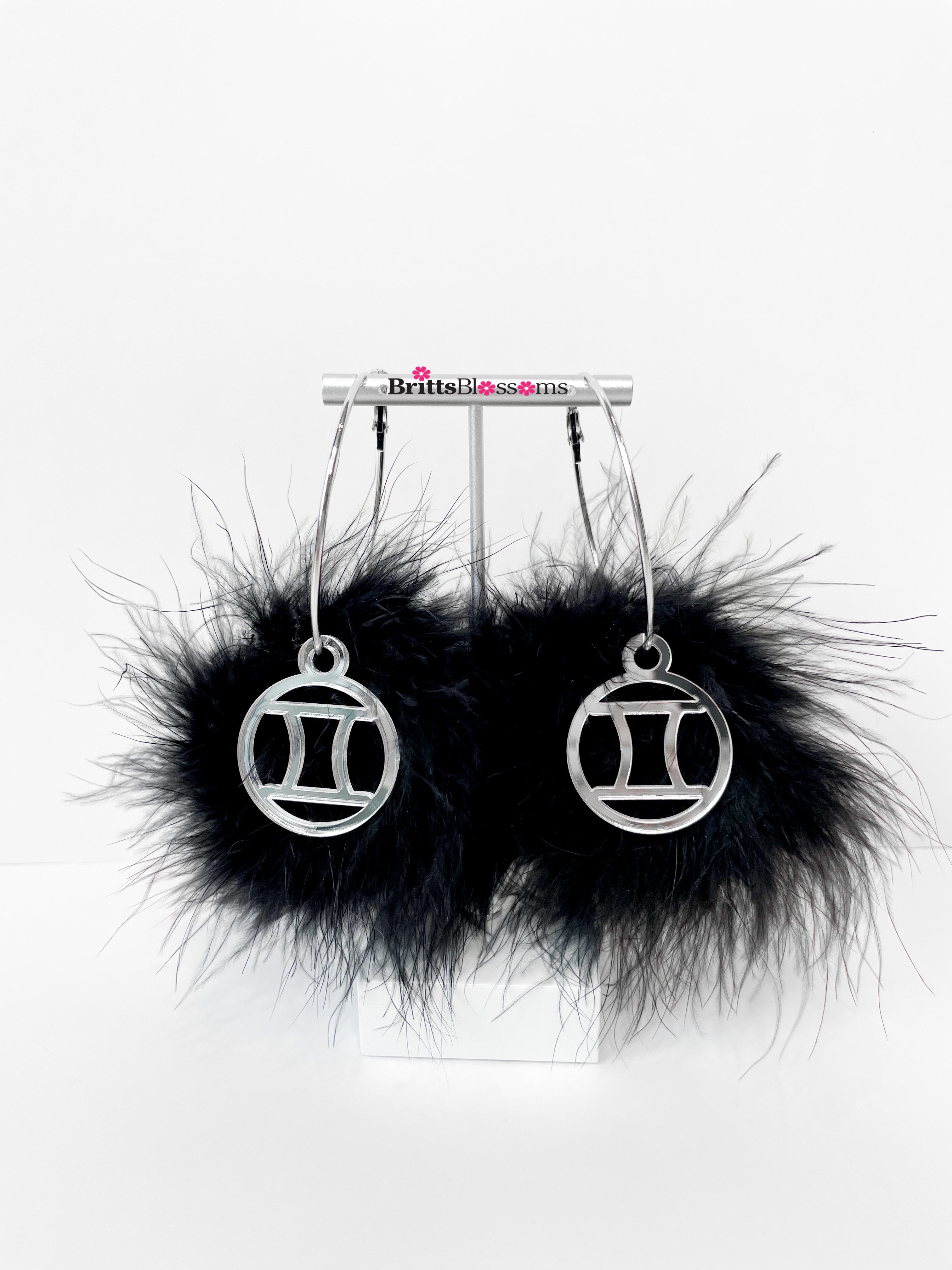 Zodiac Hoops (choose fluff color)