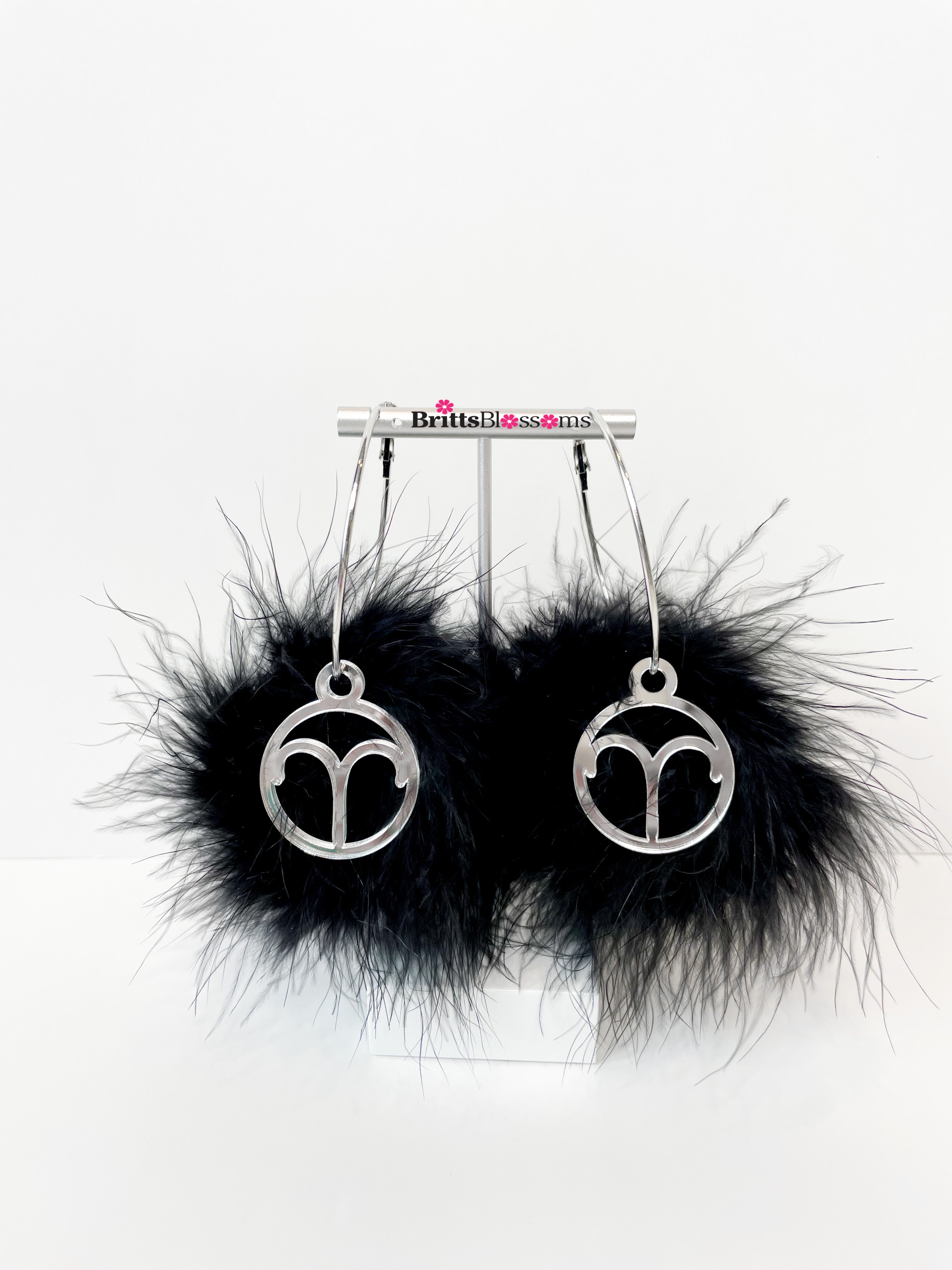 Zodiac Hoops (choose fluff color)