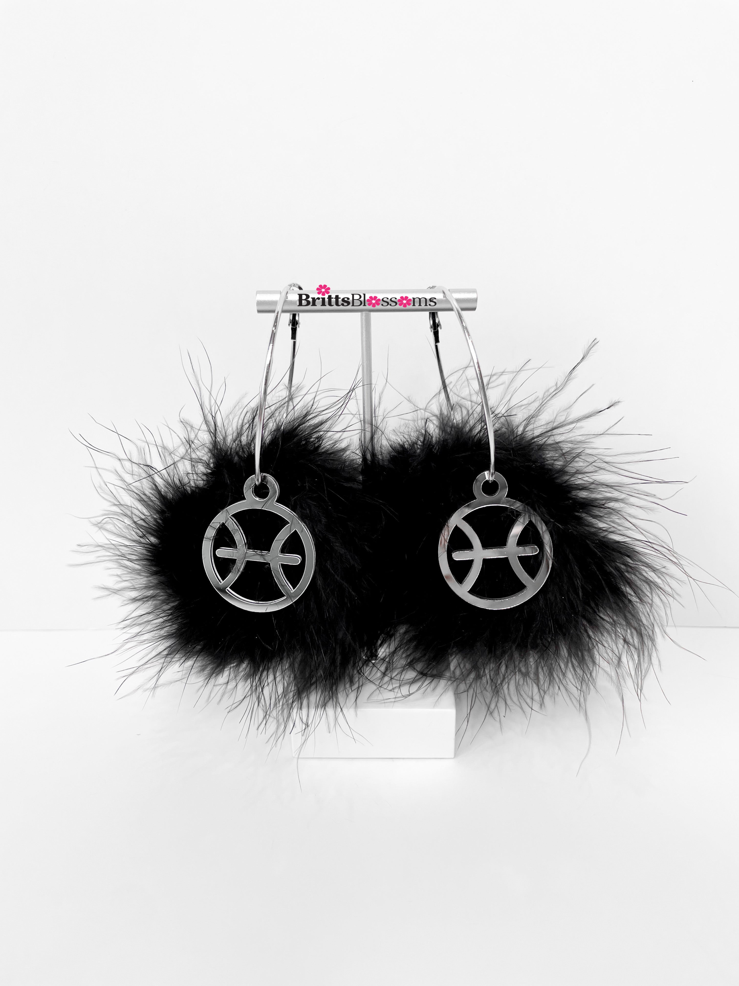 Zodiac Hoops (choose fluff color)