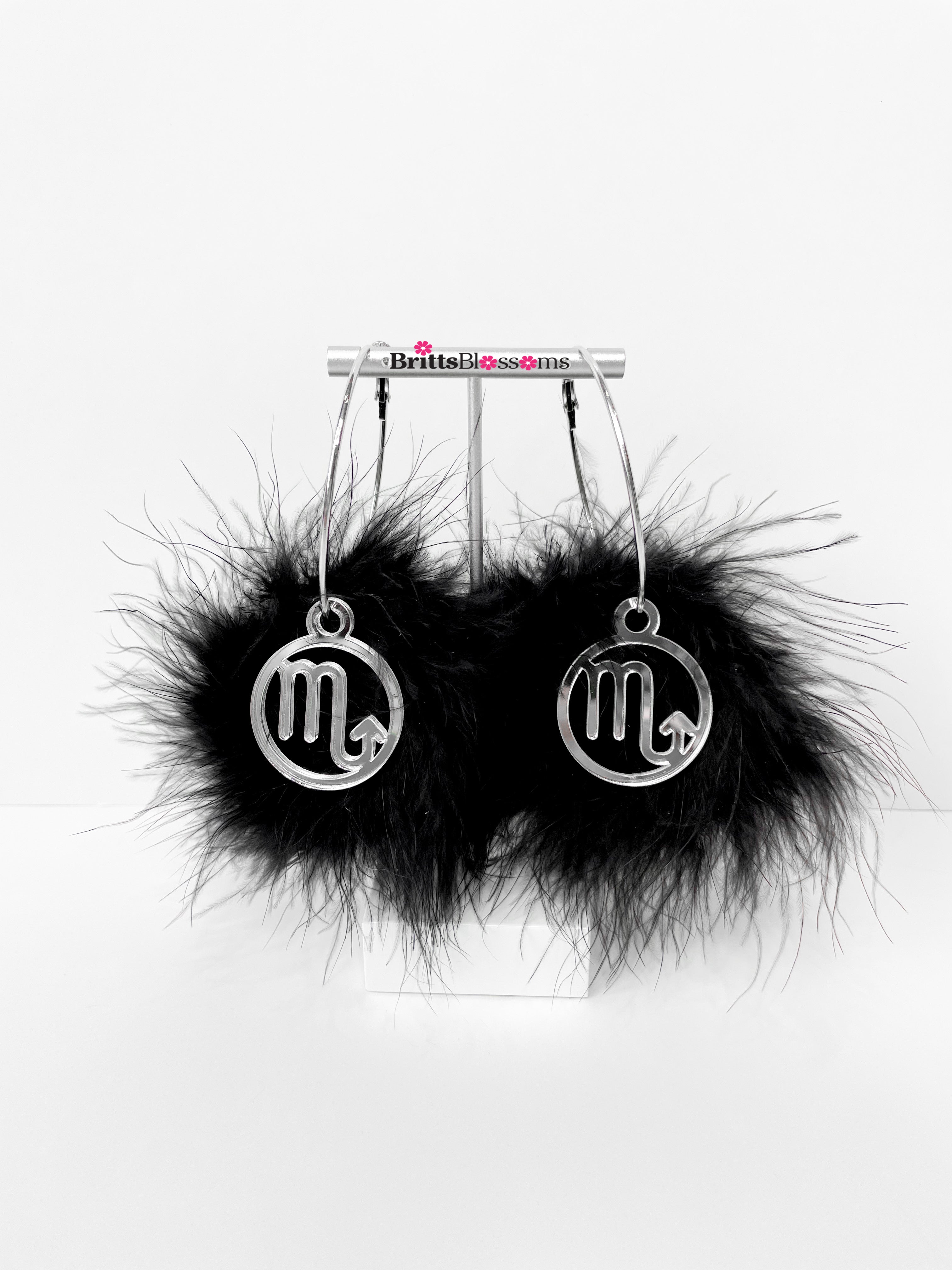 Zodiac Hoops (choose fluff color)