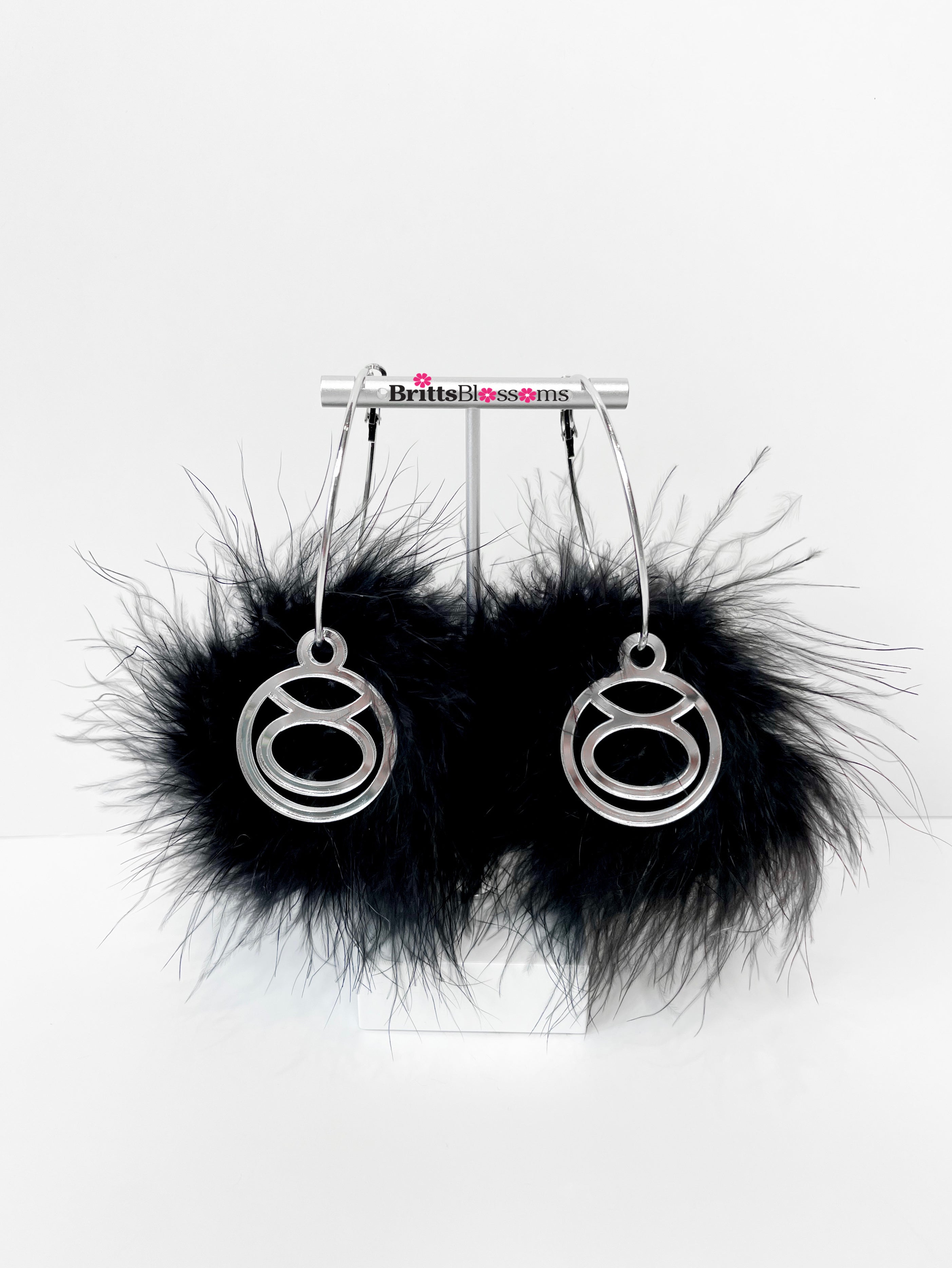Zodiac Hoops (choose fluff color)