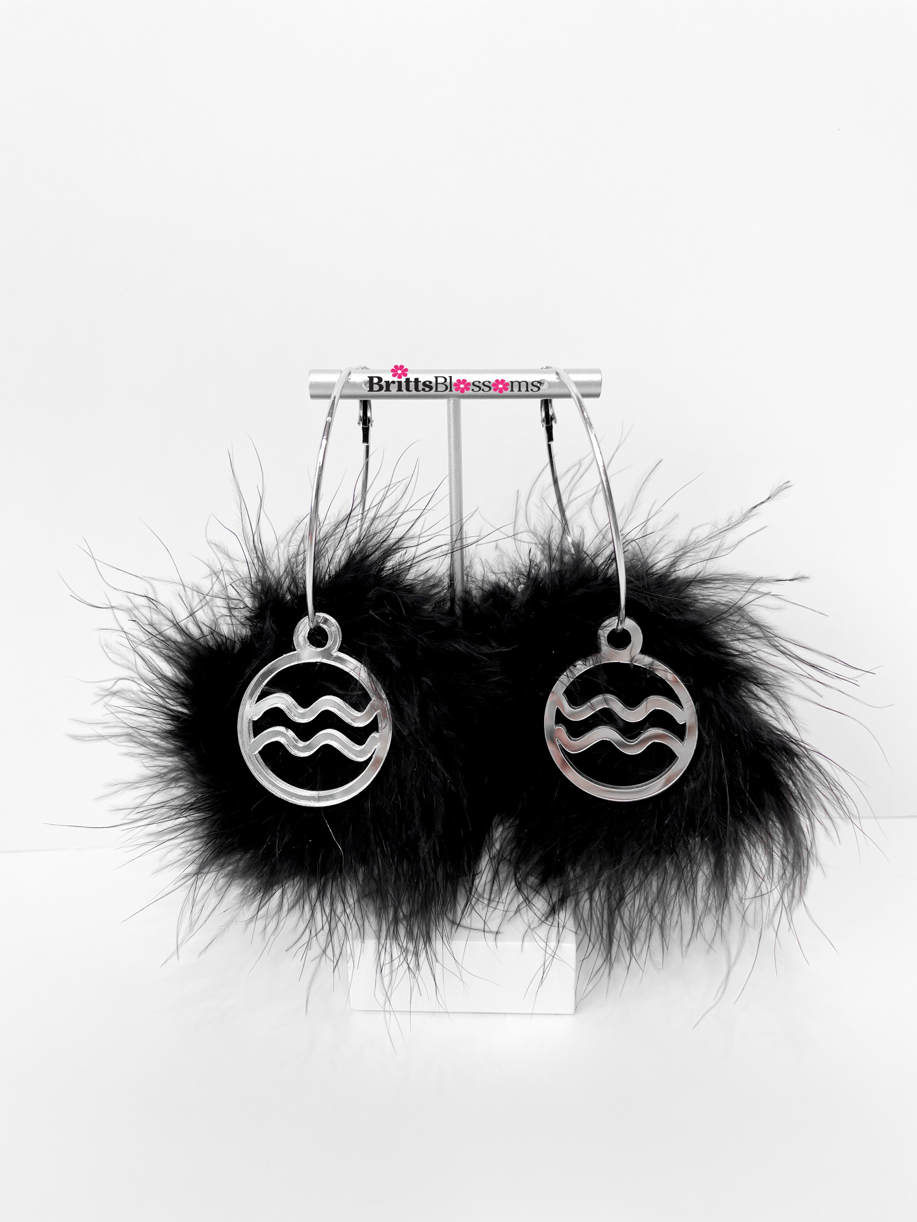 Zodiac Hoops (choose fluff color)