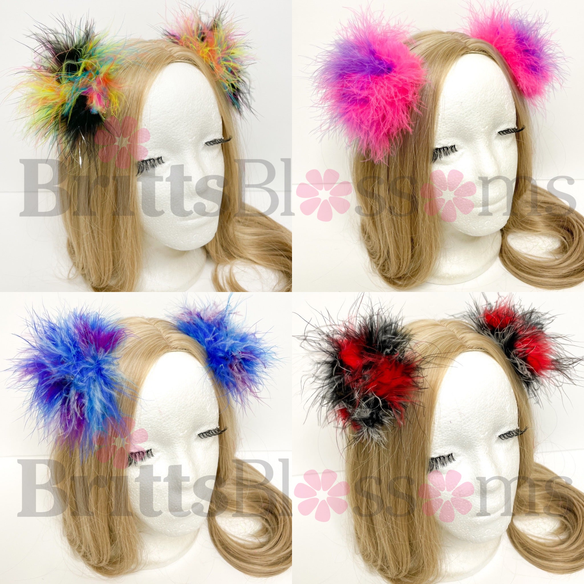 Mixed Fluff Hair Clips