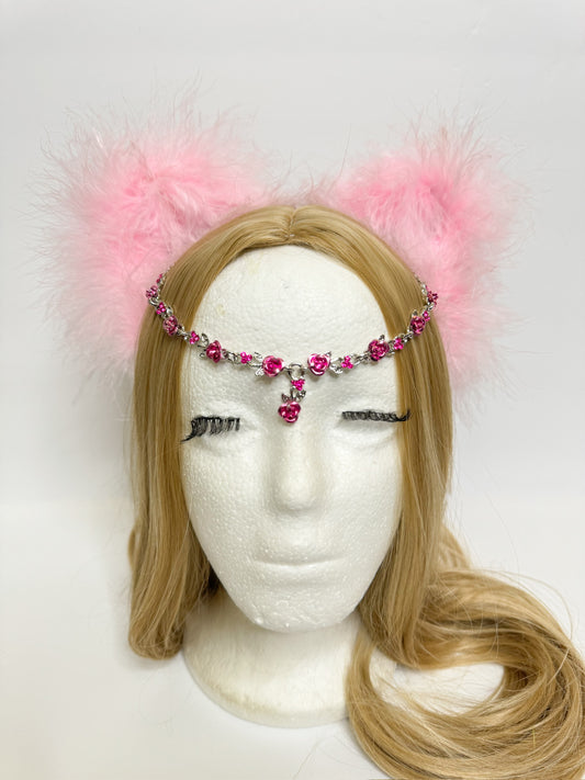 Pink Sweetheart Head Chain Kitty