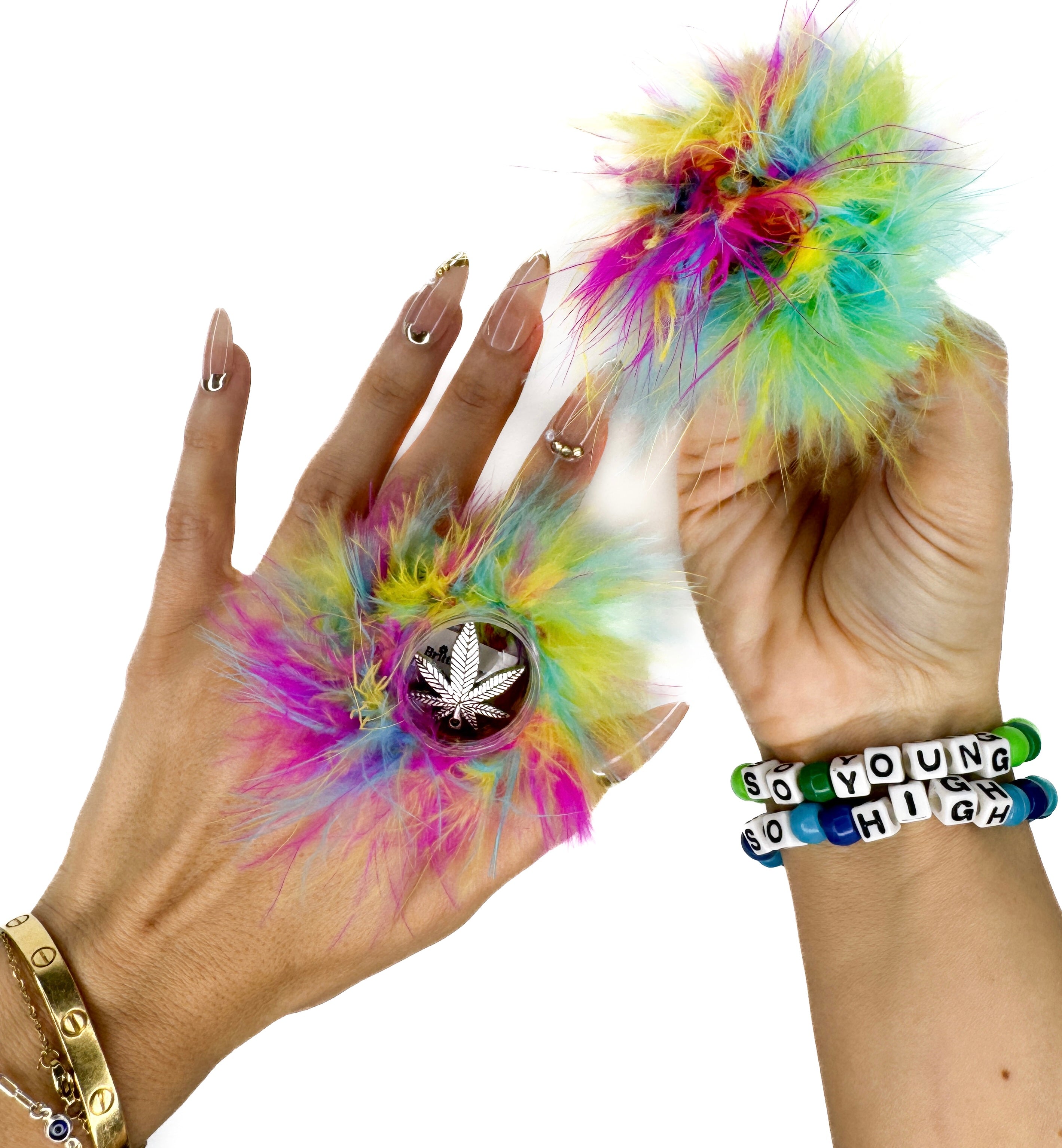 PREMADE Electric Rainbow Stash Ring