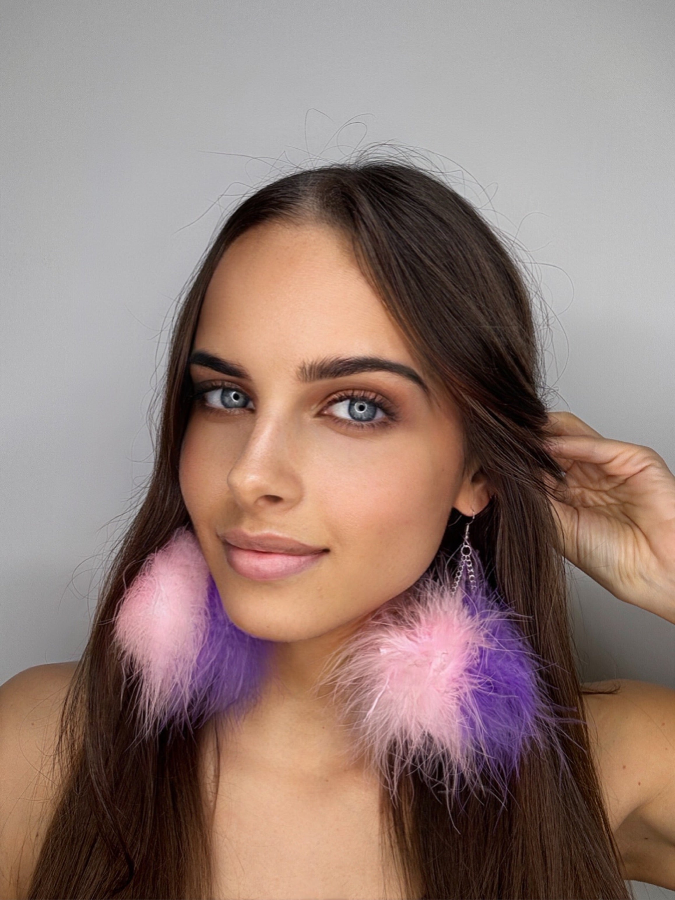 PREMADE Duality Pink/Purple Fluff Earrings