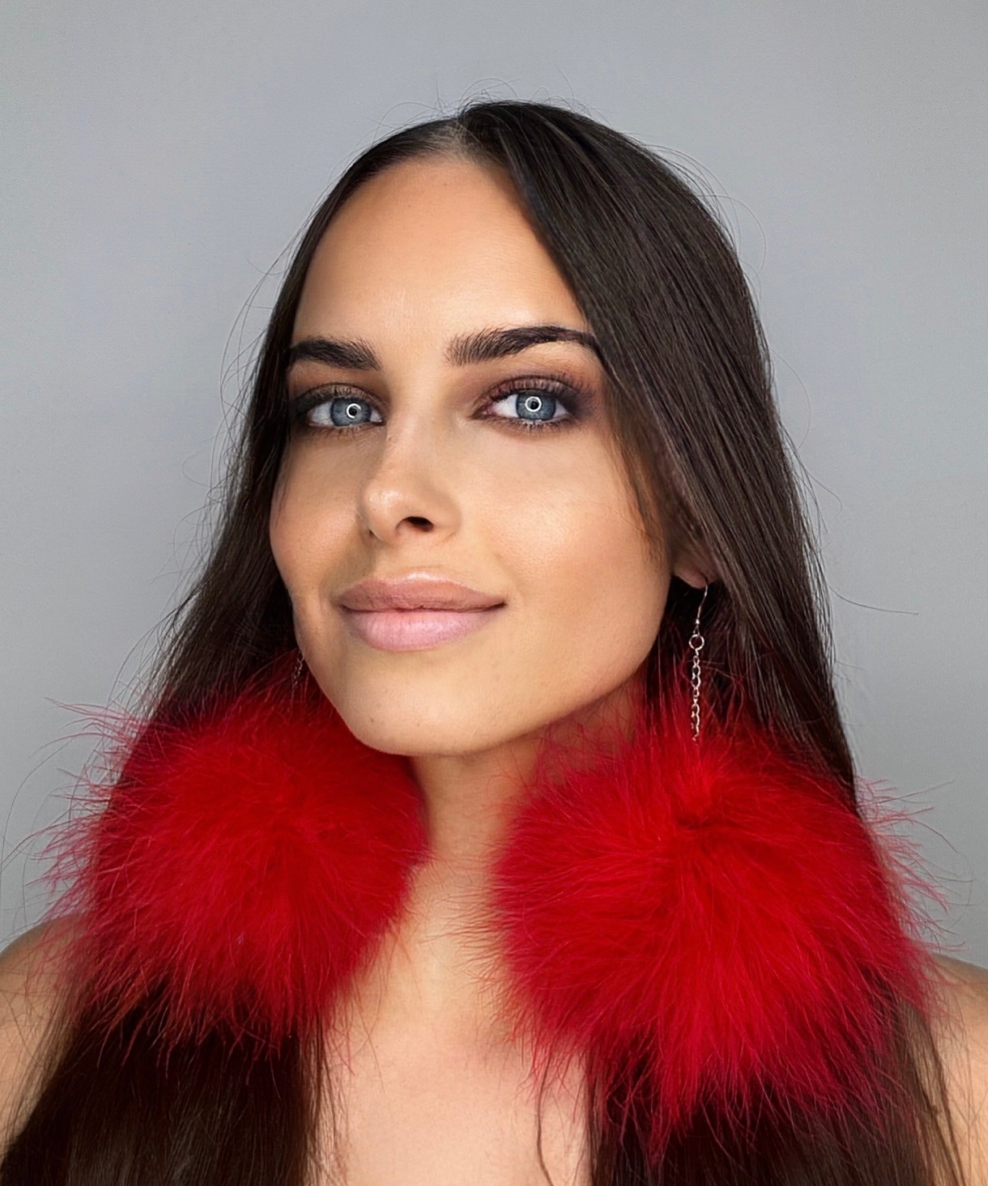 PREMADE Red Fluff Earrings