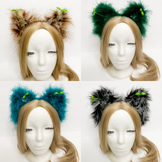 Sprout Fluff Kitty Ears (choose fluff color)